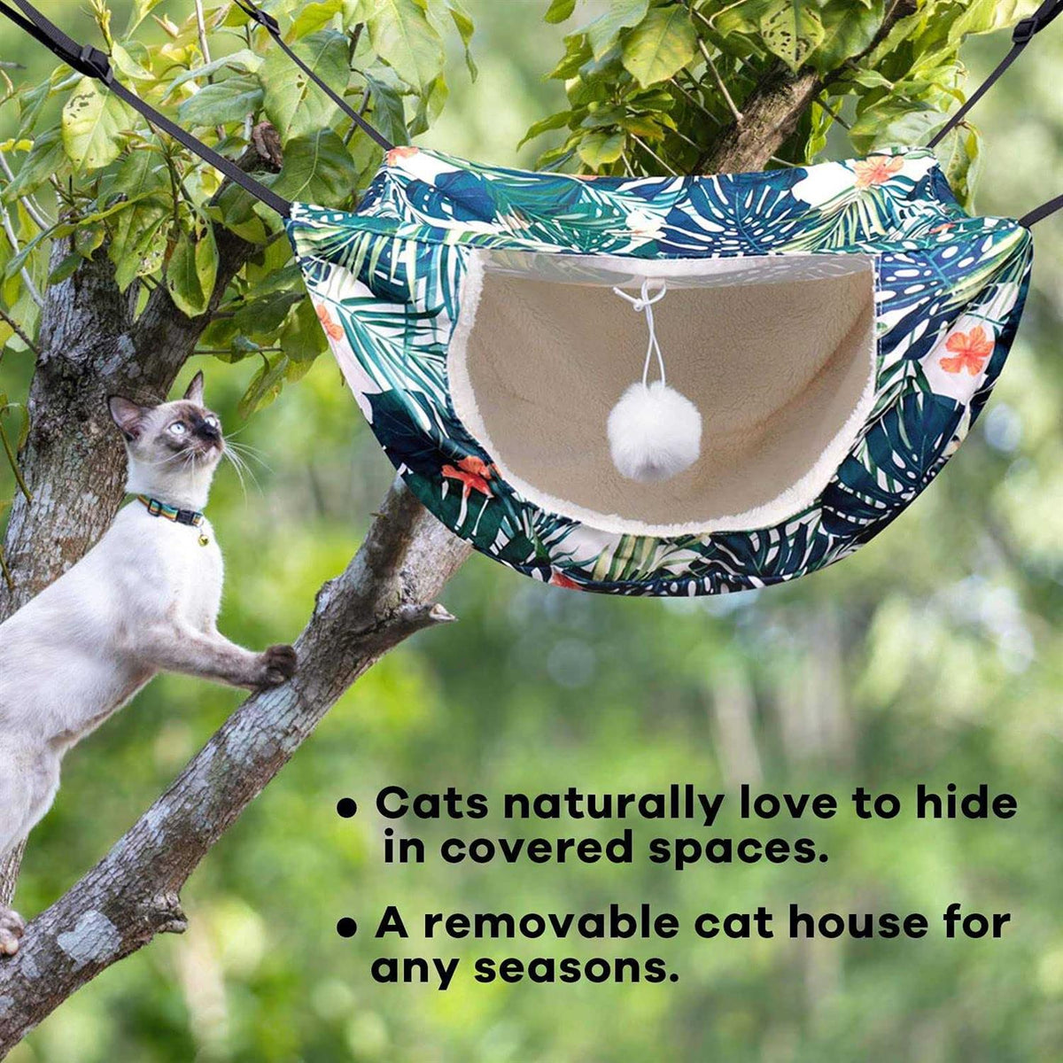 Cat Cage Hammock Double Layer Plush Hanging Pet Bed P25527