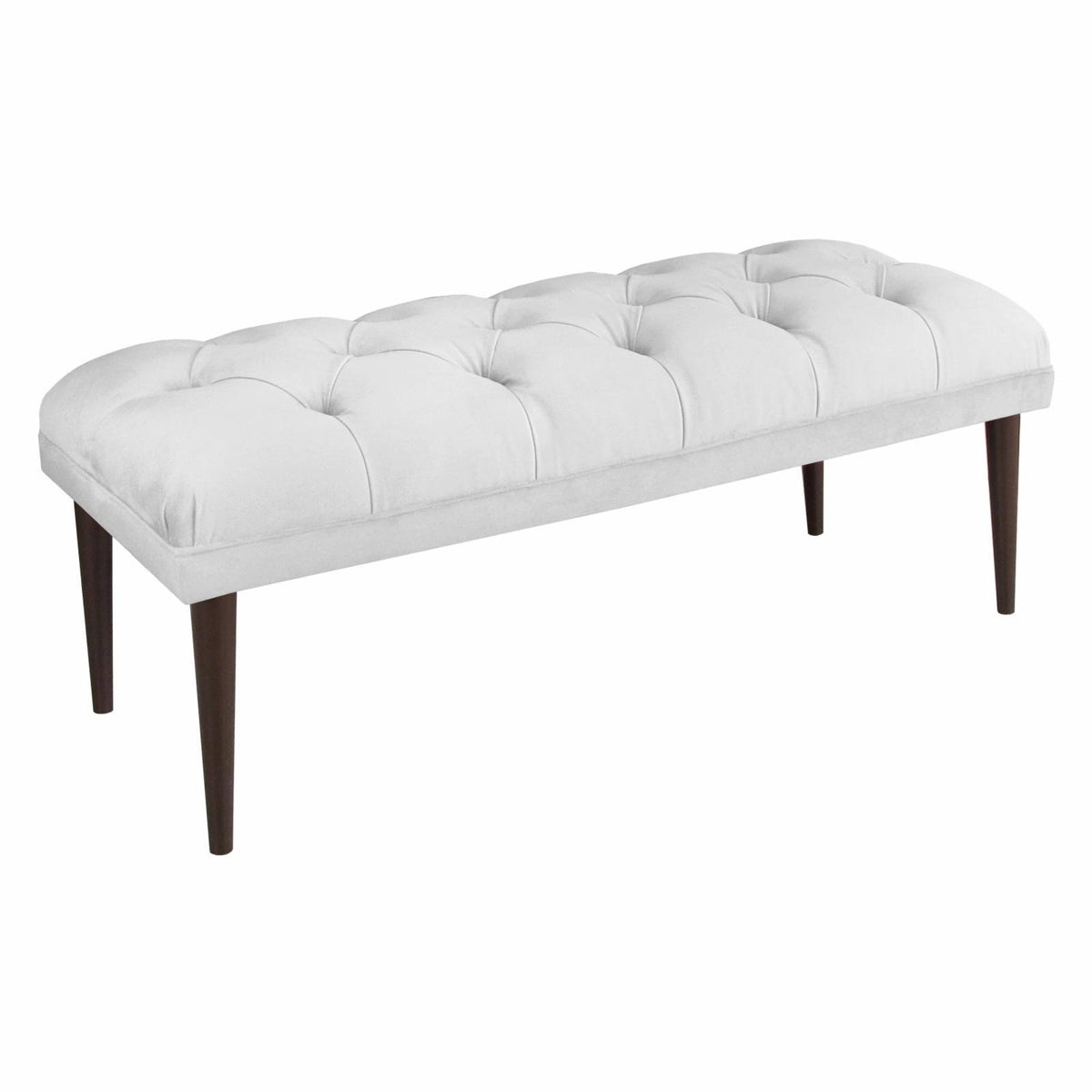 Tufted Velvet Bench White M845