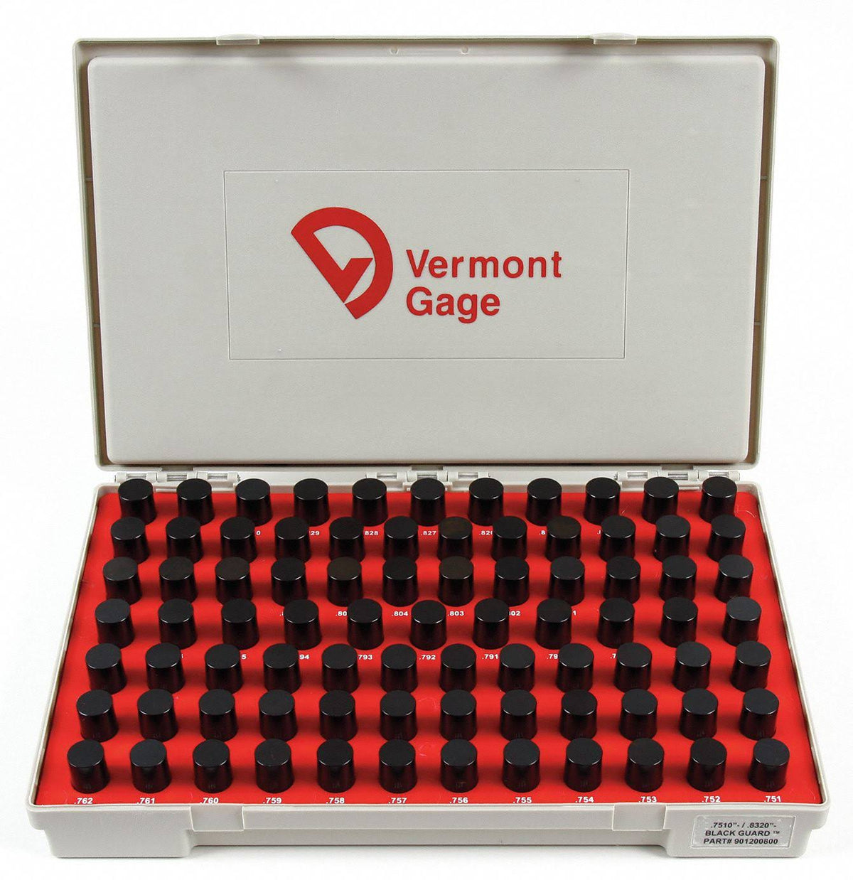 Pin Gage Set, Minus, 0.751-0.832 in, Black O31629