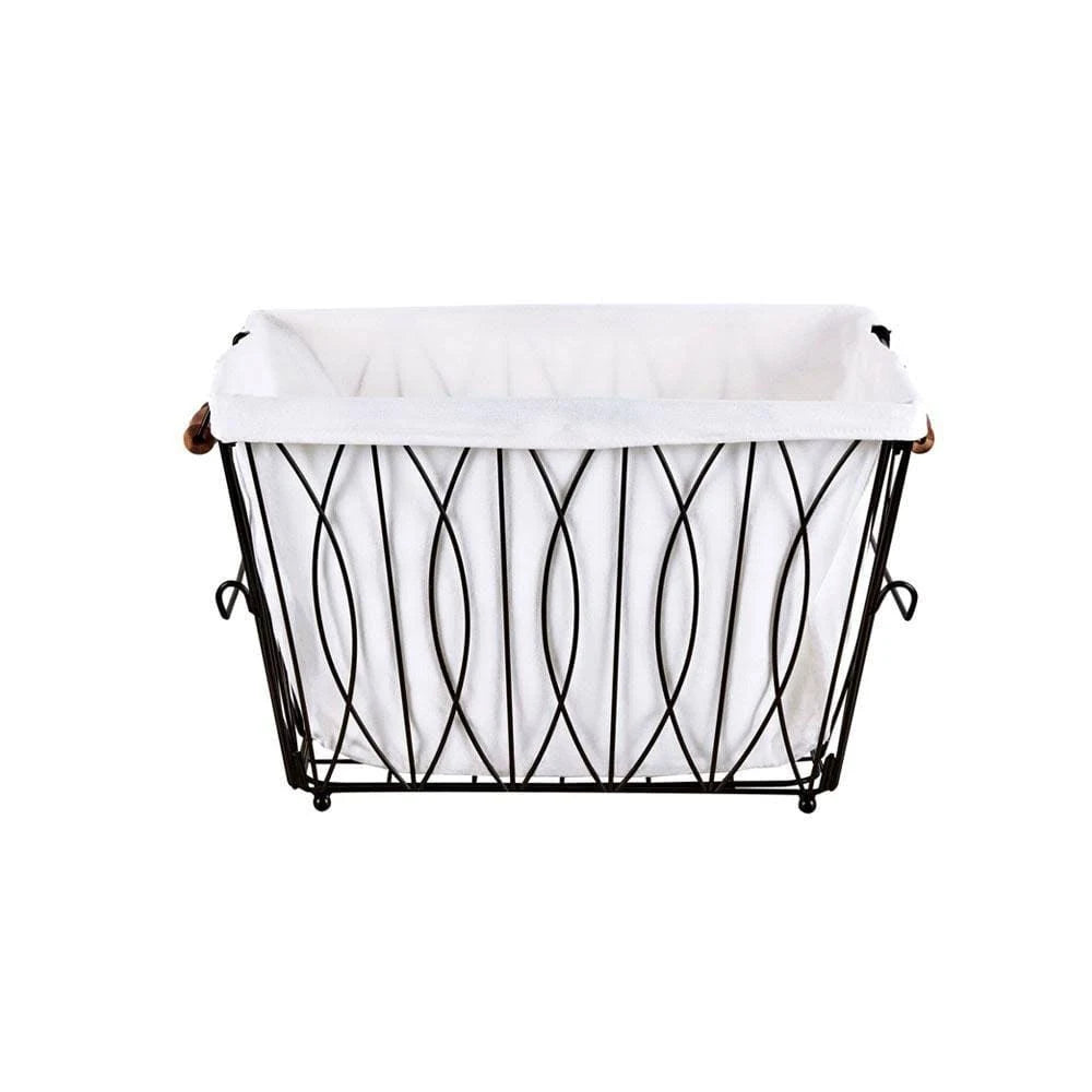 Black Collapsible Laundry Cart with Basket H15456