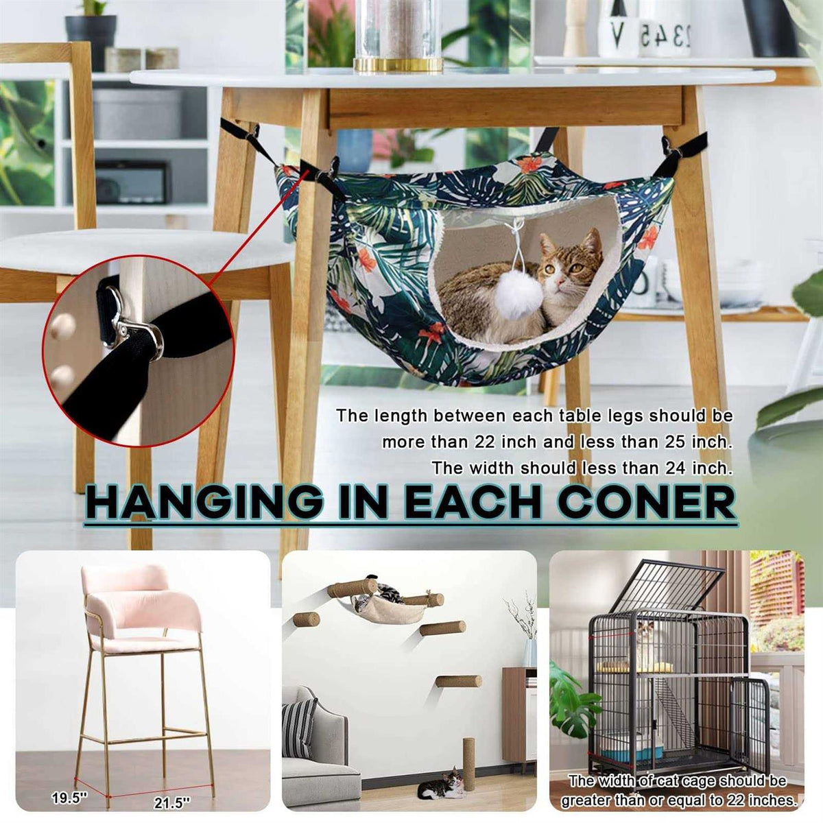 Cat Cage Hammock Double Layer Plush Hanging Pet Bed P25527