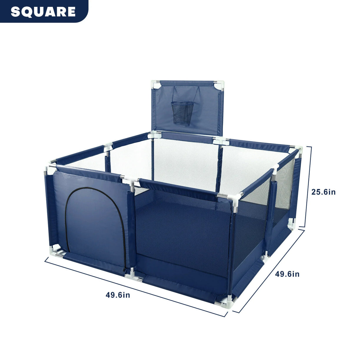 Pink Foldable Baby Playpen with Basketball Hoop B5083