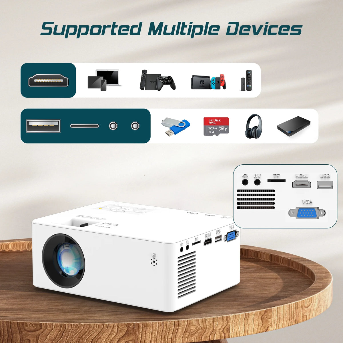 1080P Full HD Projector with Bluetooth M900827