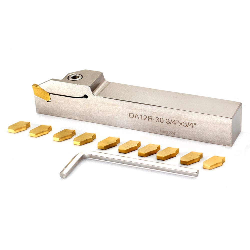 3/4 Indexable Lathe Grooving Parting Holder with 10 Pieces Carbide Inserts S5546