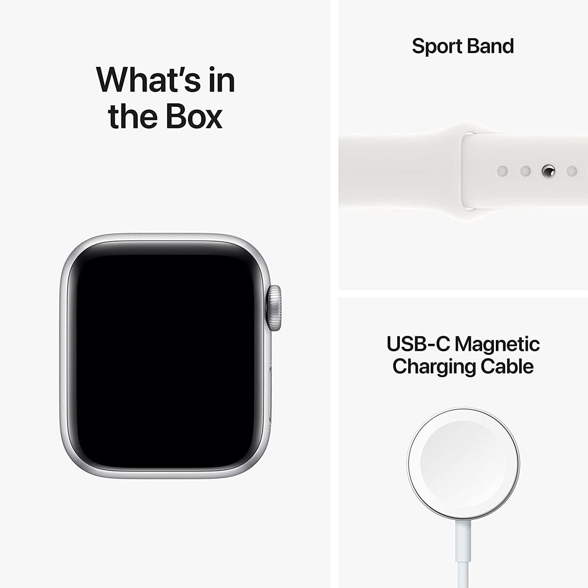 Silver Aluminum 40mm Apple Watch SE with White Sport Band L553683