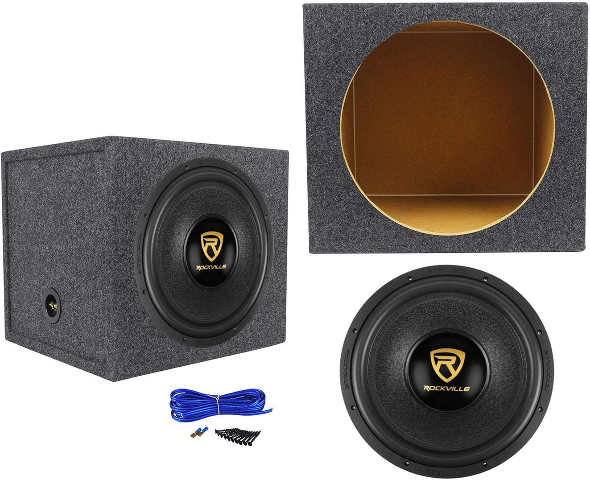15" 5000 Watt Car Audio Subwoofer with Sealed Sub Box Enclosure D48825