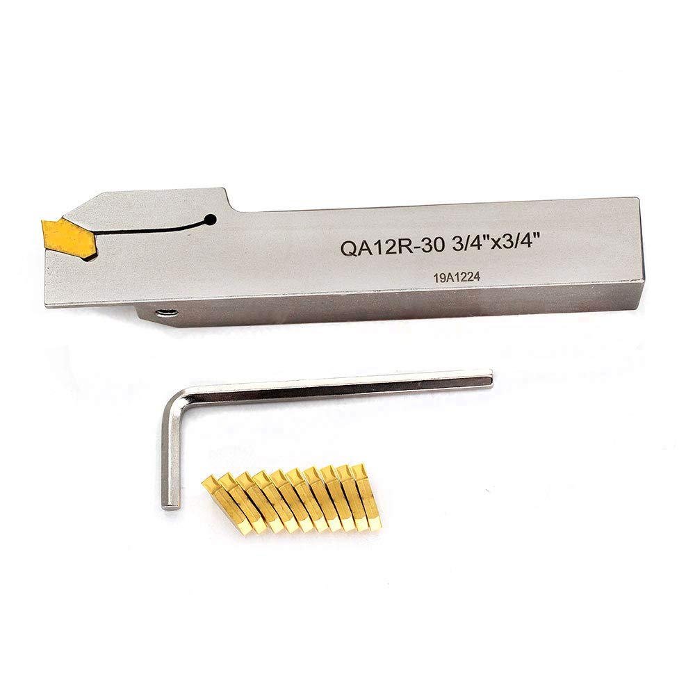 3/4 Indexable Lathe Grooving Parting Holder with 10 Pieces Carbide Inserts S5546