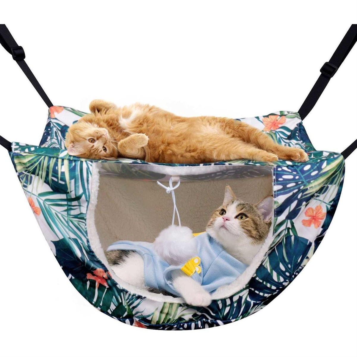 Cat Cage Hammock Double Layer Plush Hanging Pet Bed P25527