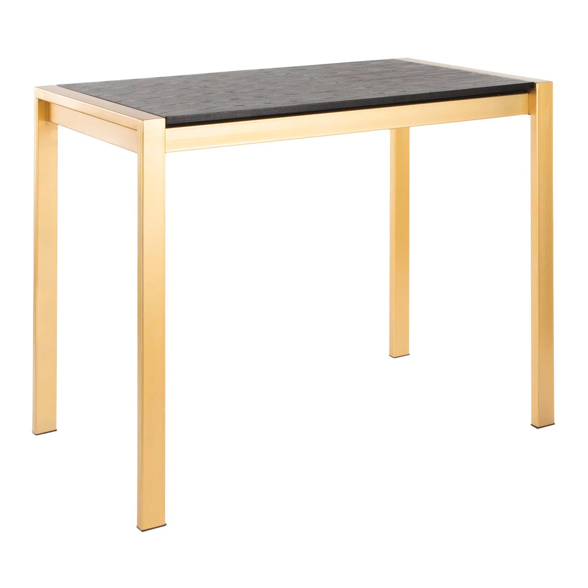 Contemporary Counter Table Gold Metal Black Wood Grain C5495