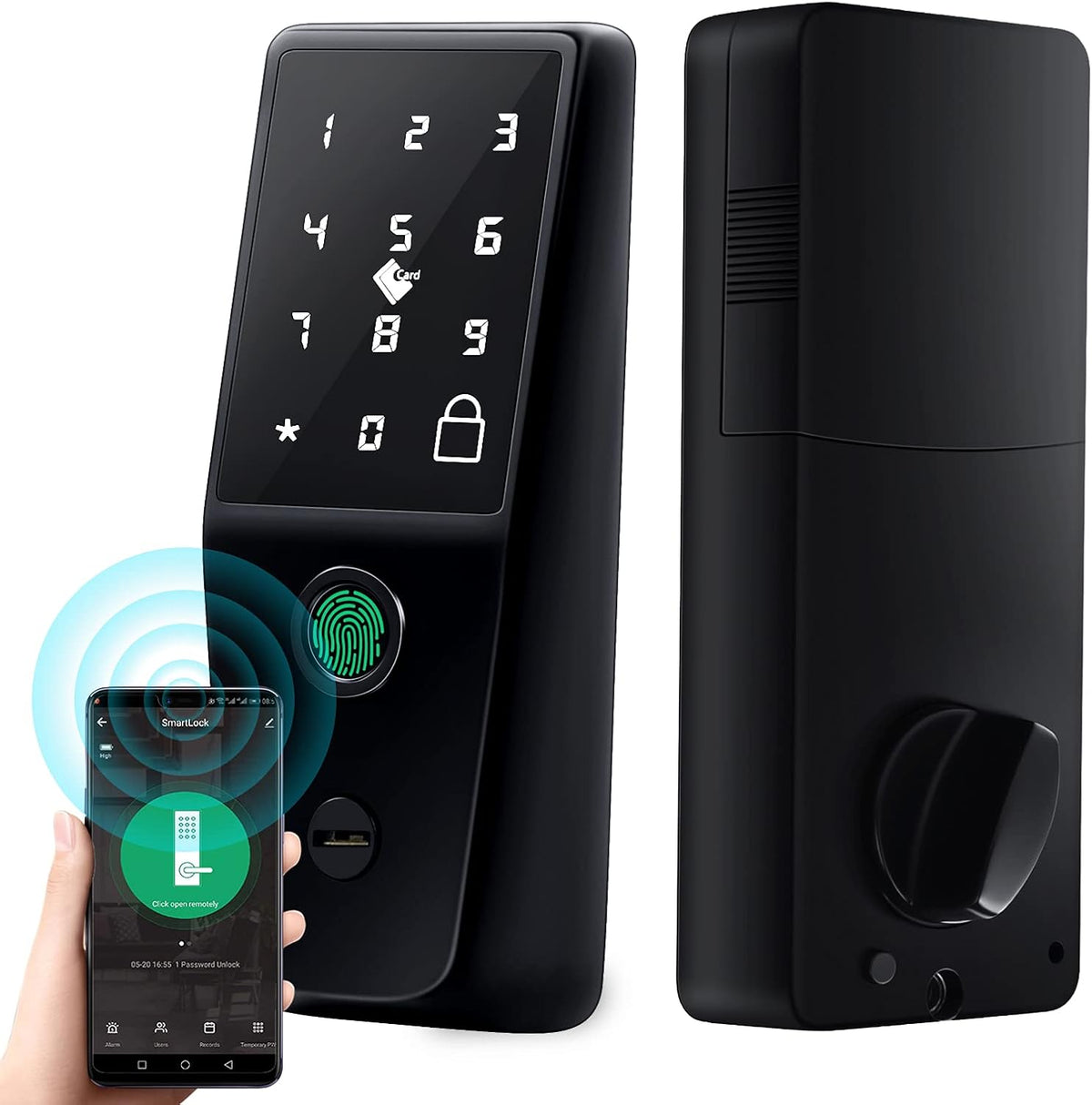 Silver Fingerprint Keypad Door Lock V946789