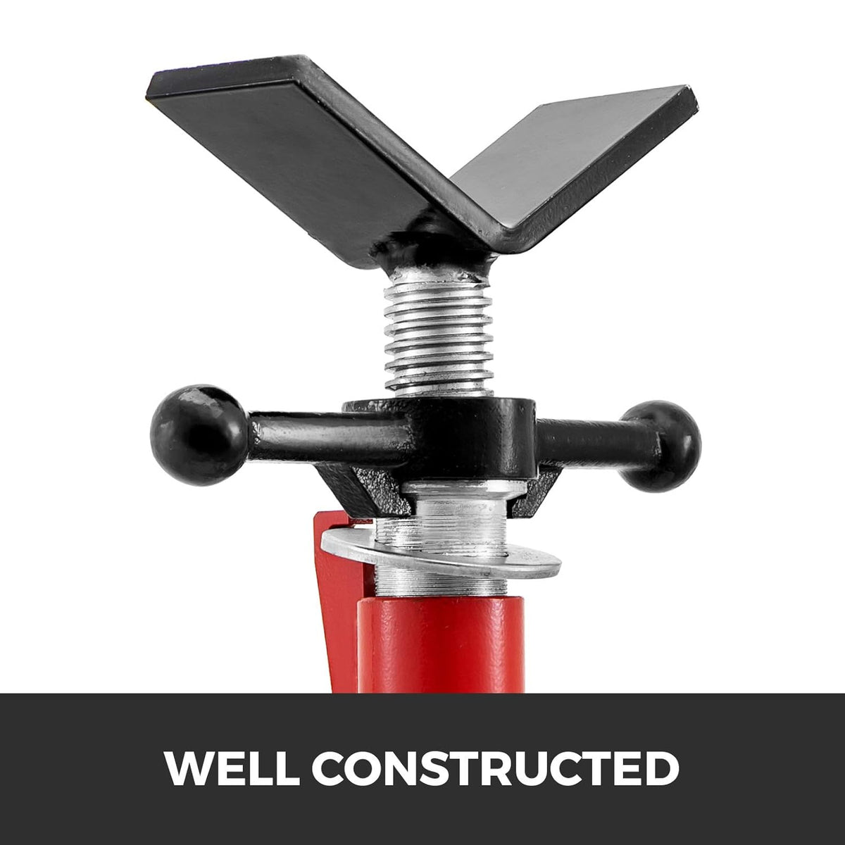 V Head Pipe Stand, Adjustable Height 28"-52", 2500 lb. Load Capacity, Carbon Steel L5088