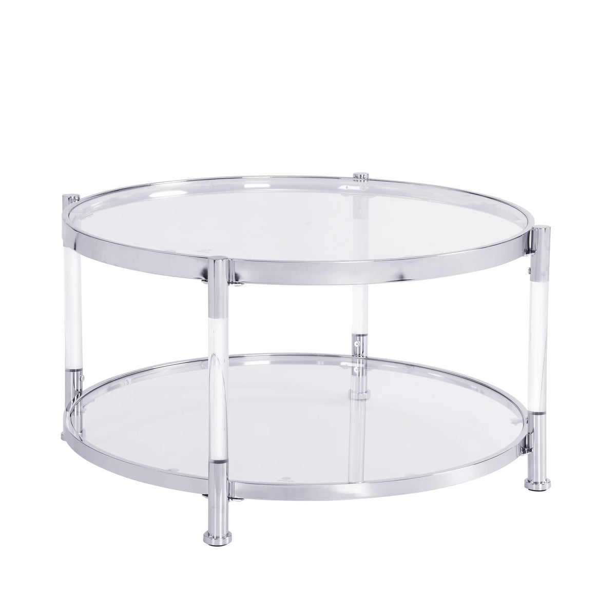 Acrylic Round Tempered Glass Coffee Table J50592