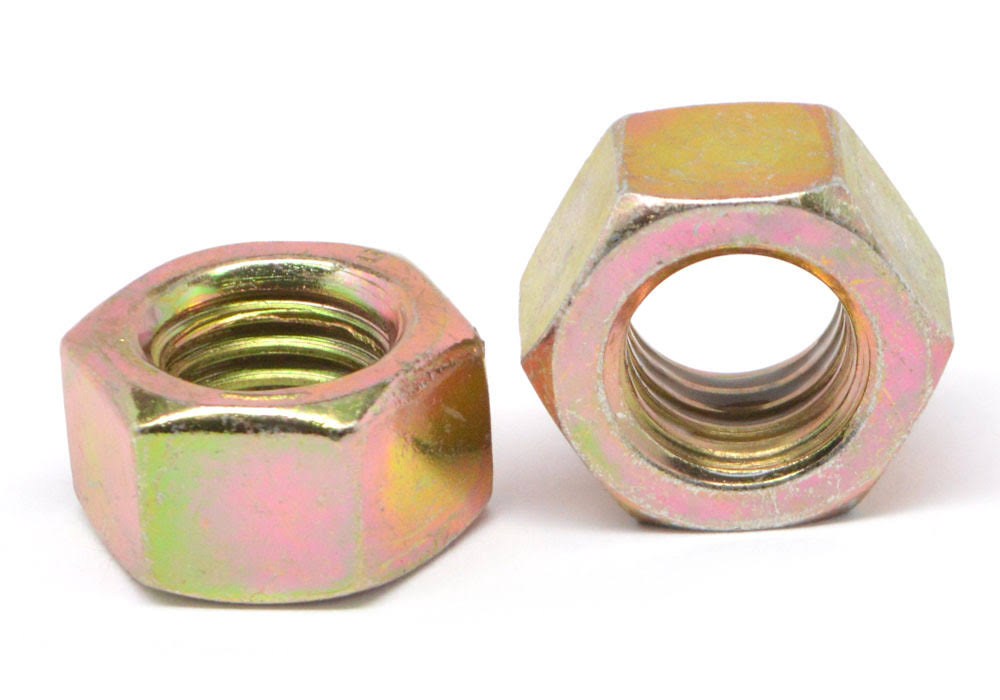 1 1/2x22-6 Coarse Thread Grade 9 Finished Hex Nut L9 Alloy Steel Yellow CAD Plated Wax Pk 5 C76427