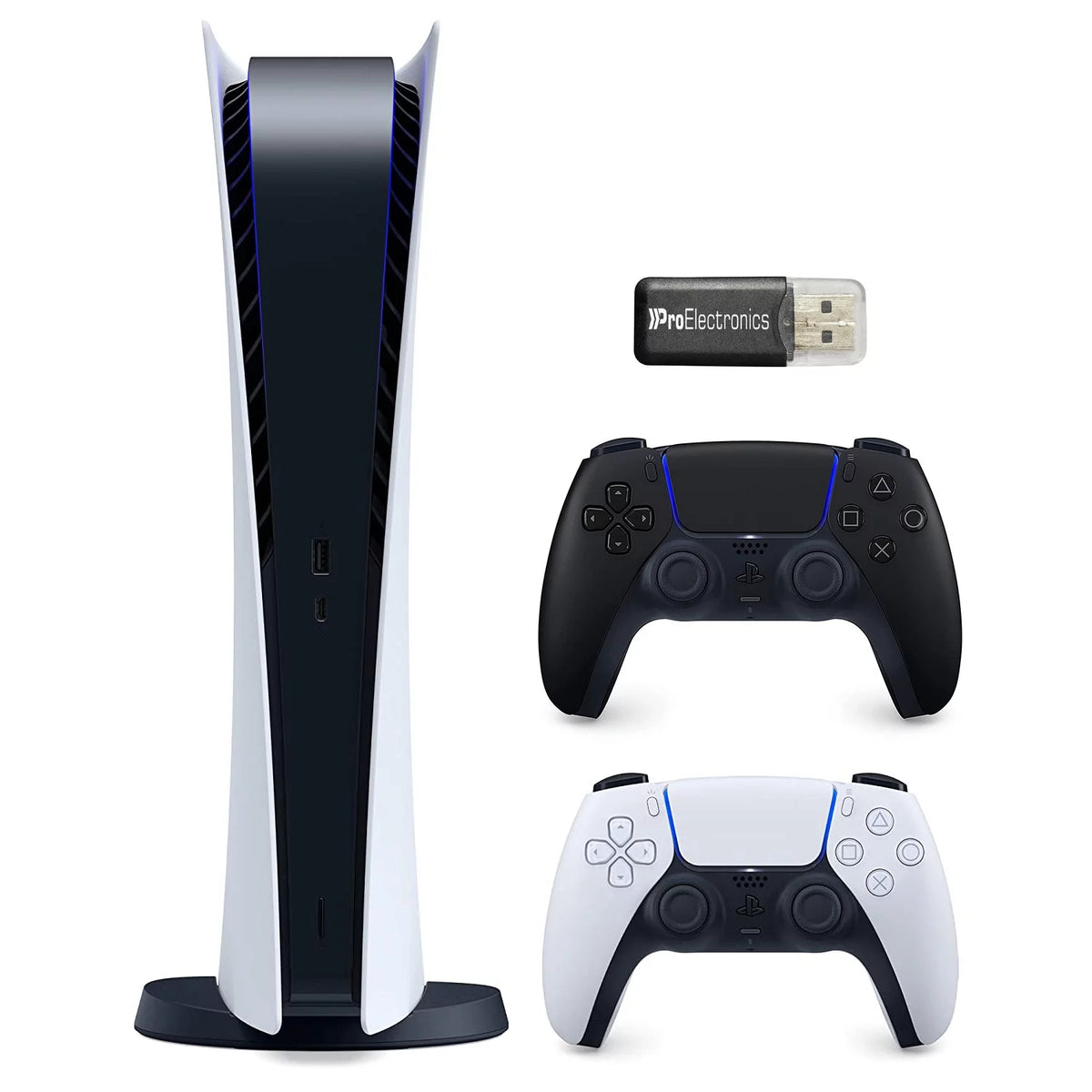 Playstation 5 Digital Version with Wireless Controller and USB Adapter Bundle Y868