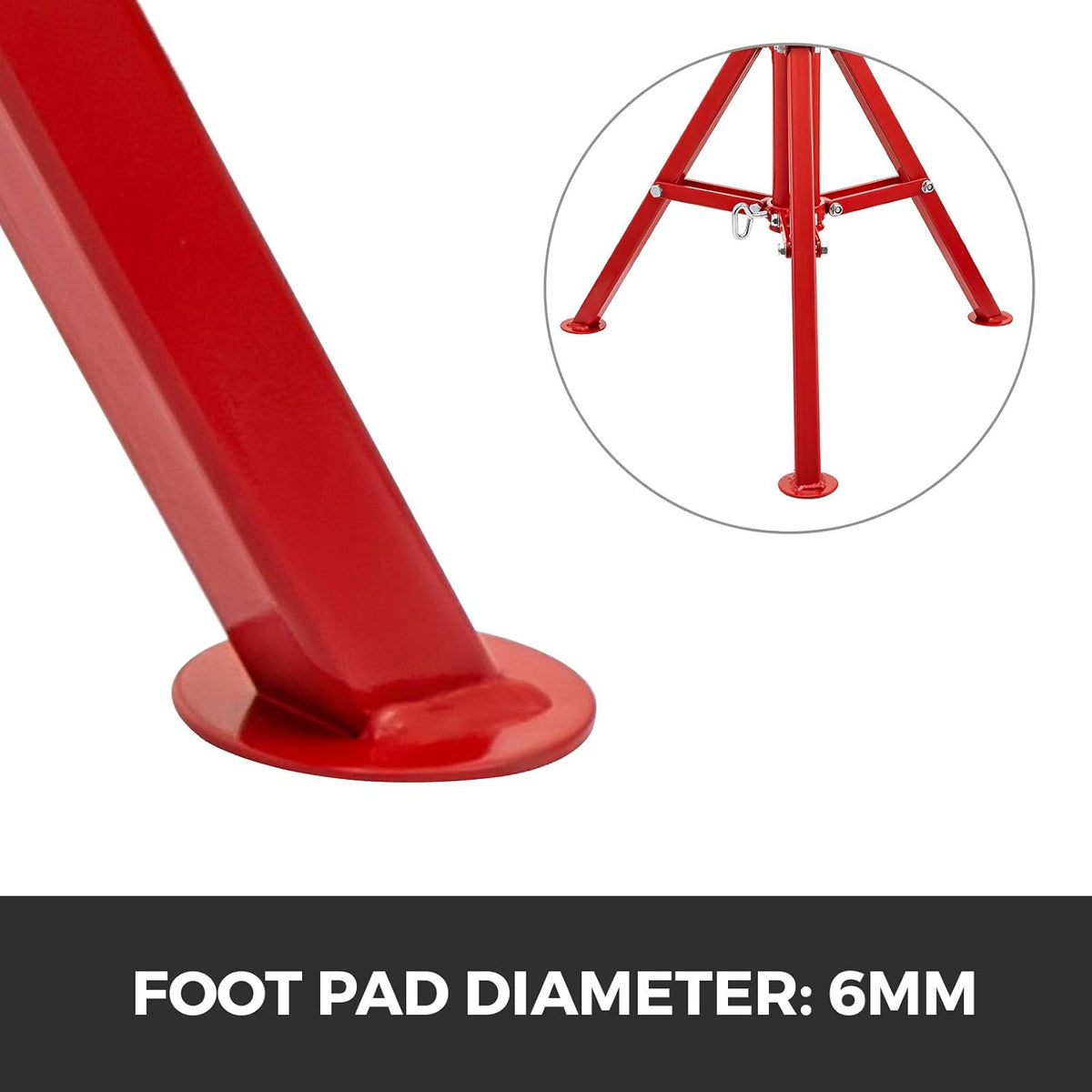 V Head Pipe Stand, Adjustable Height 28"-52", 2500 lb. Load Capacity, Carbon Steel L5088