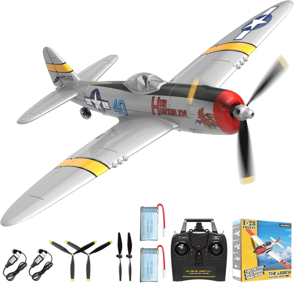 RC Plane 4CH WWII P-47 Model Remote Control Airplane RTF C96869