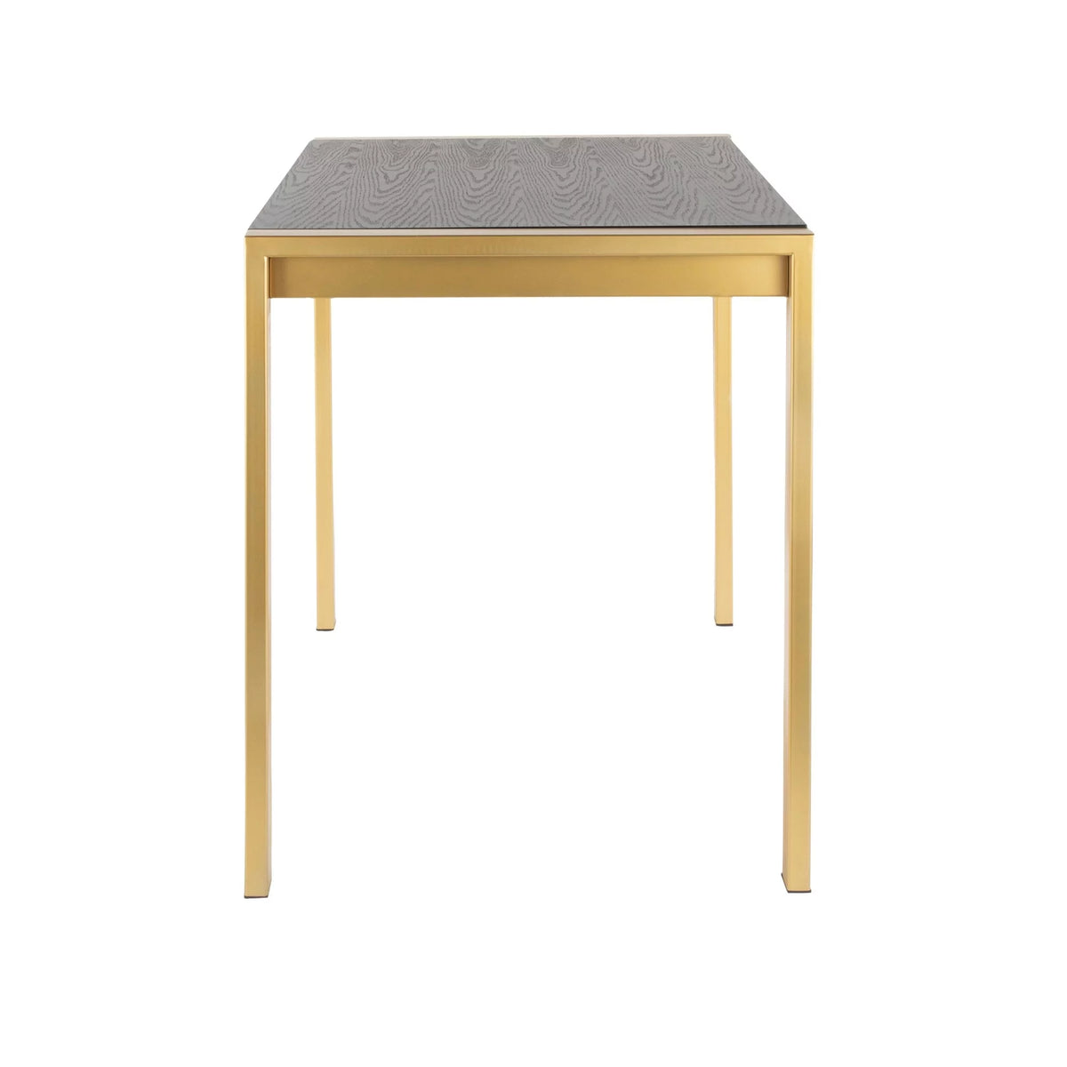 Contemporary Counter Table Gold Metal Black Wood Grain C5495