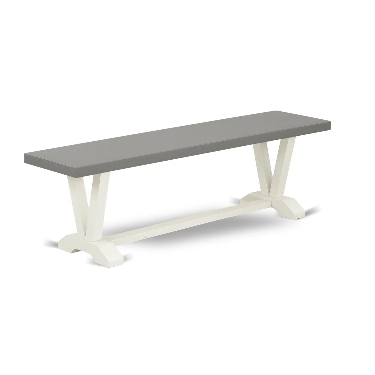 White Gray Wood Dining Bench M609775