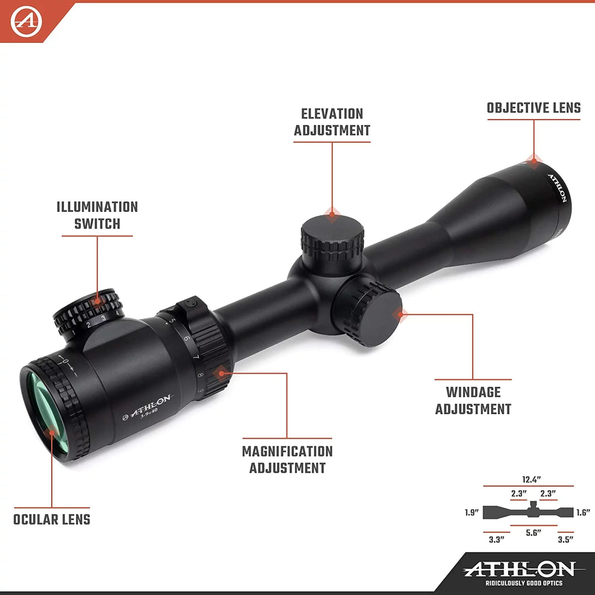 3-9x40 1 inch SFP BDC 500 IR Riflescope X36173