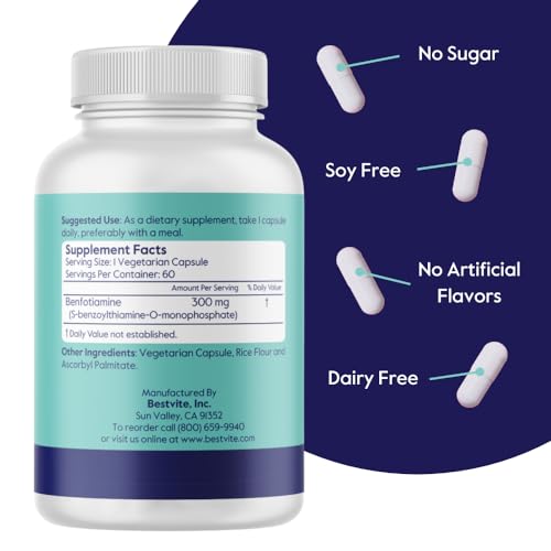 Benfotiamine 300mg 180 Vegetarian Capsules L8349