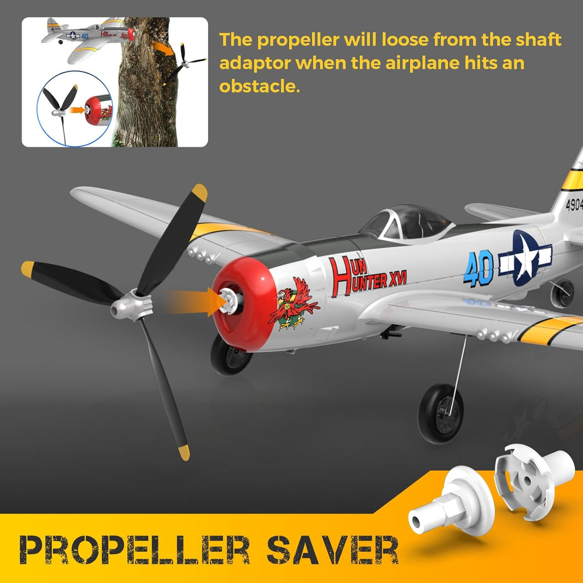 RC Plane 4CH WWII P-47 Model Remote Control Airplane RTF C96869