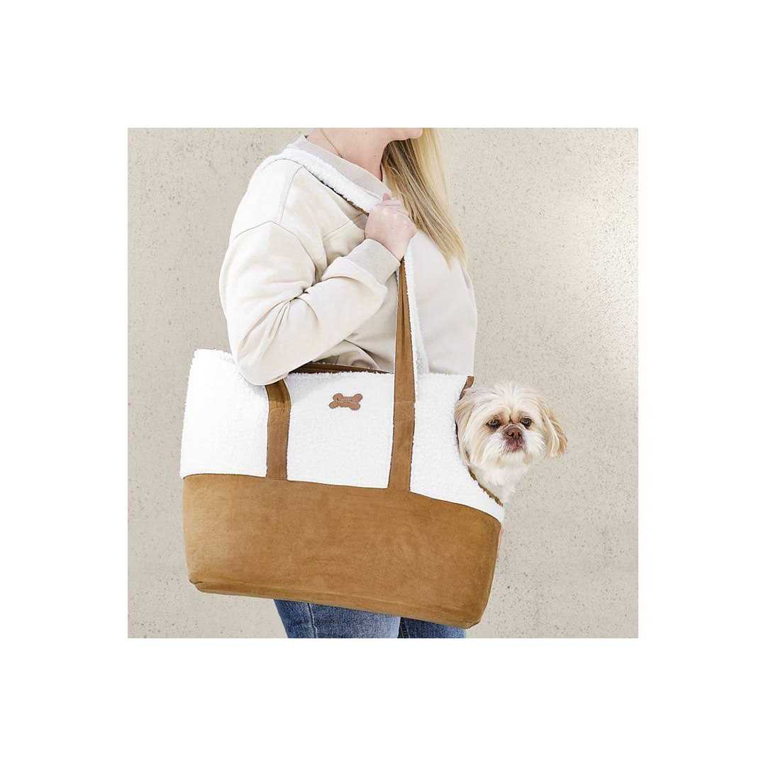 Faux Suede & Sherpa Pet Carrier N90483
