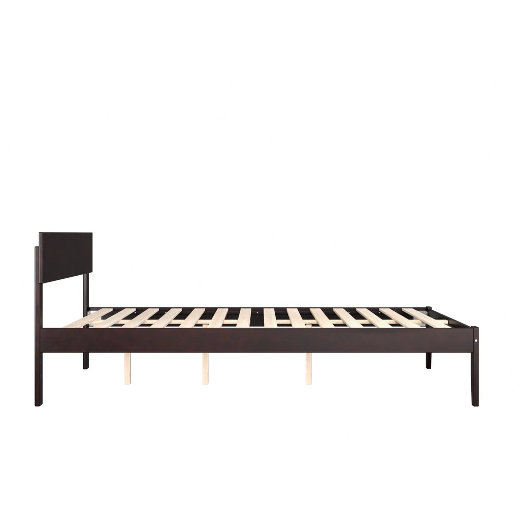 Solid Wood Queen Platform Bed in Espresso B4491