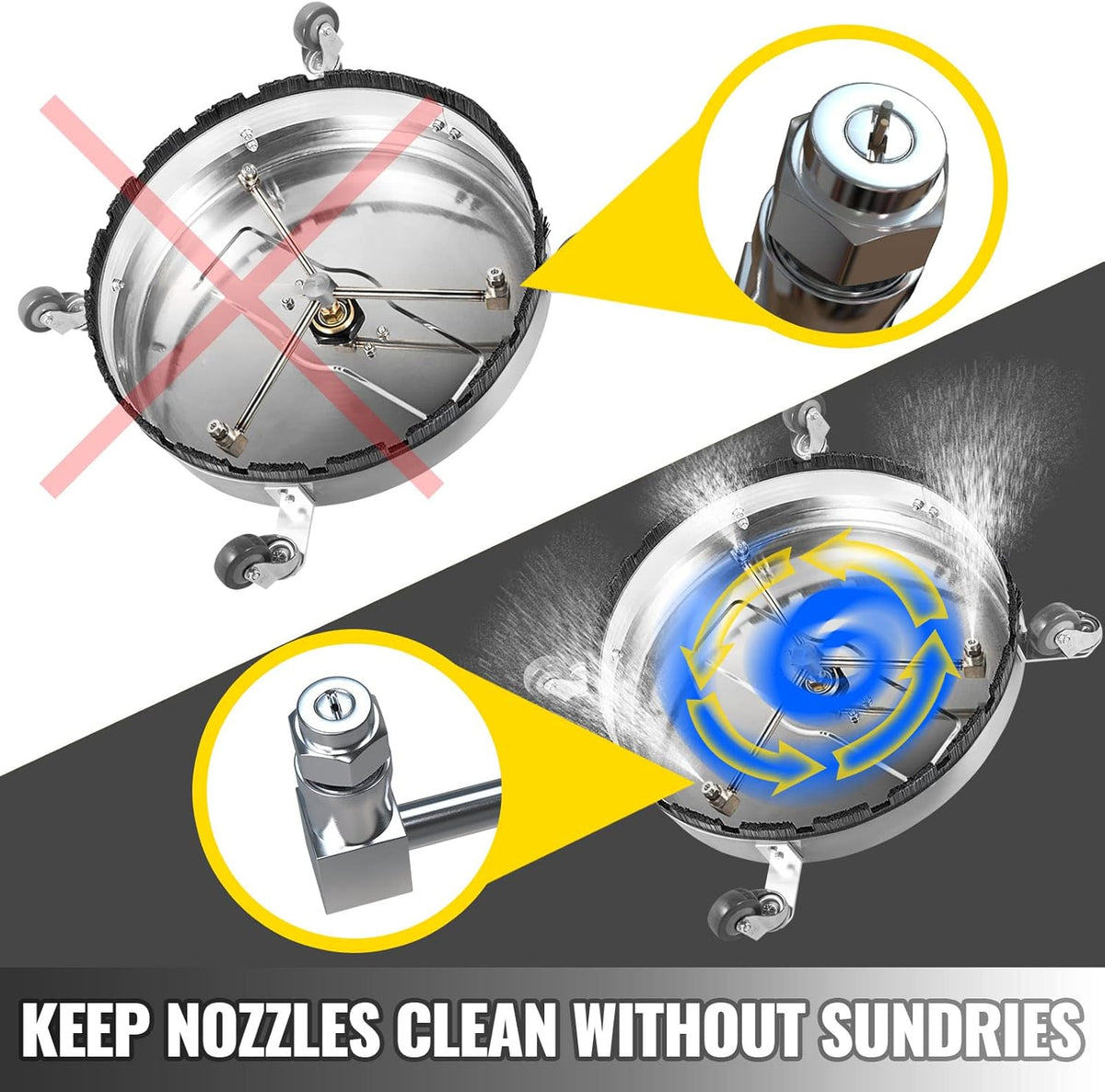 18 inch Stainless Steel Surface Cleaner with 3 Nozzle K7776