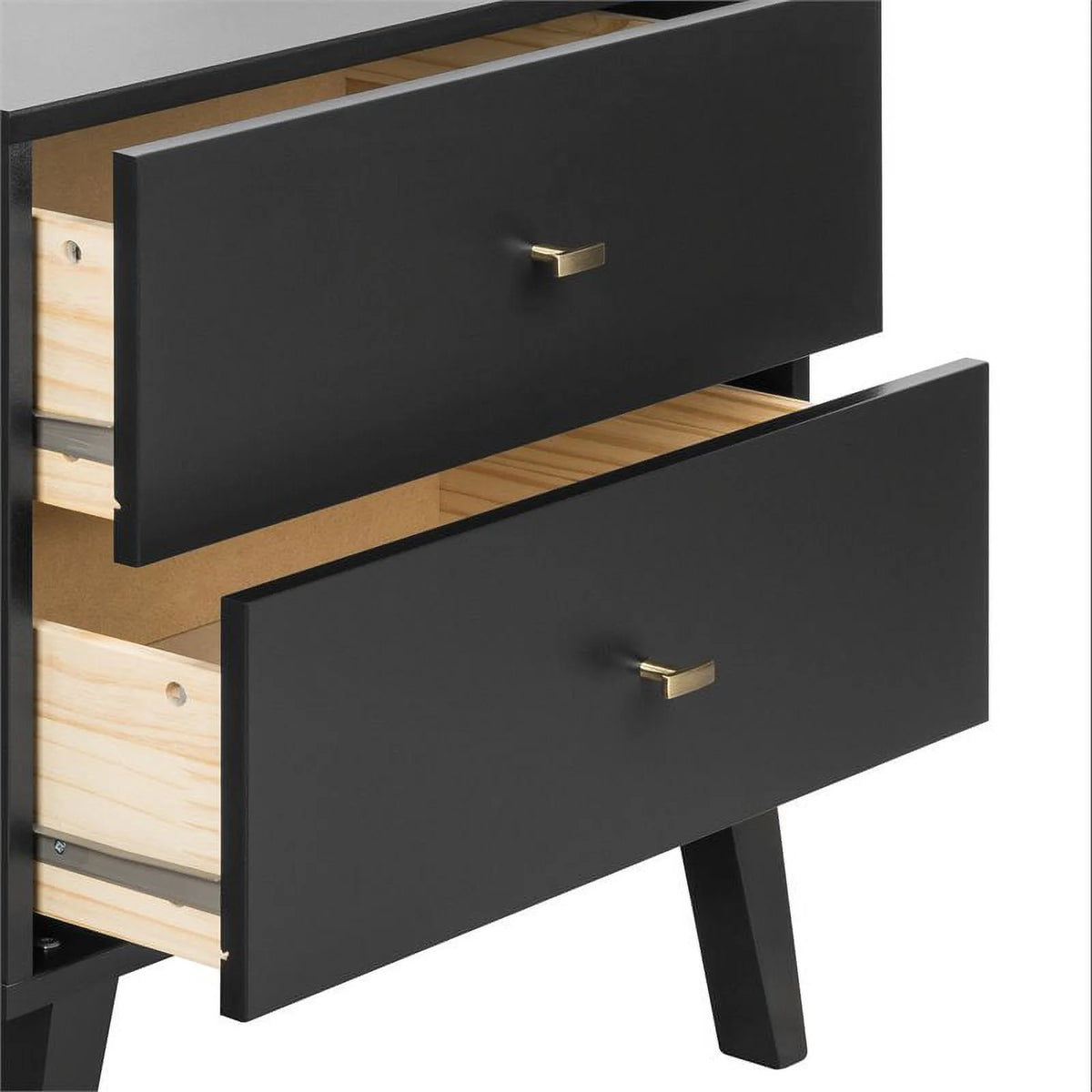 Black 2 Drawer Tall Nightstand Z411236