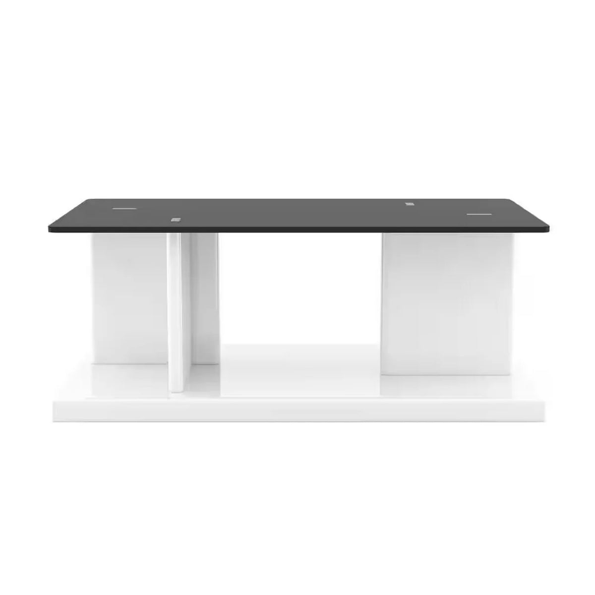 47 Inch White Wood Glass Top Coffee Table G776