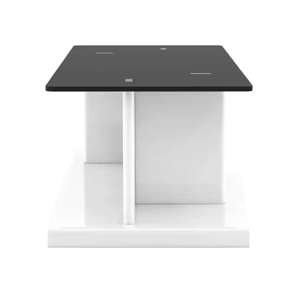 47 Inch White Wood Glass Top Coffee Table G776