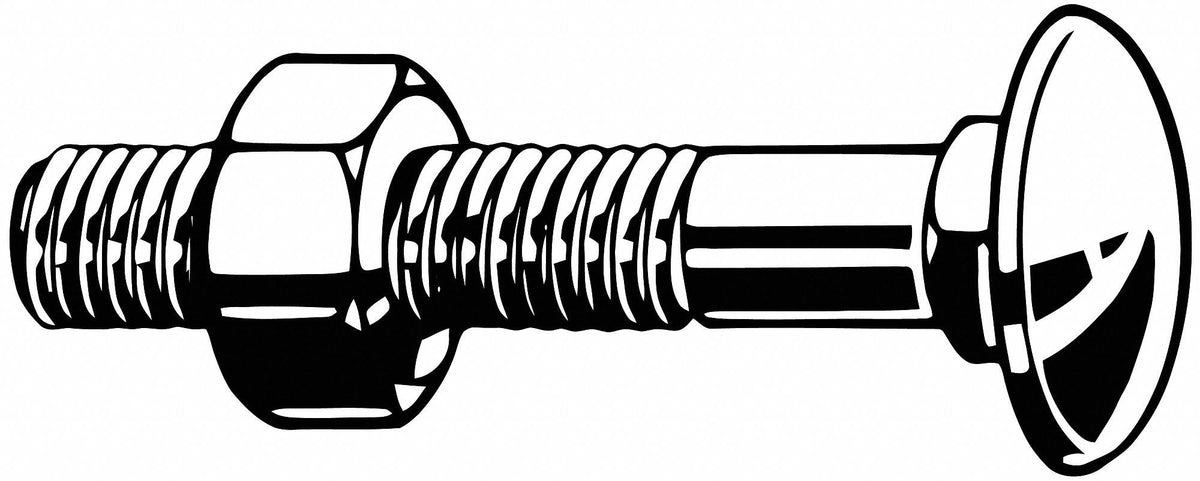 Carriage Bolt, Steel, M6-1.00, PK1000 Y668