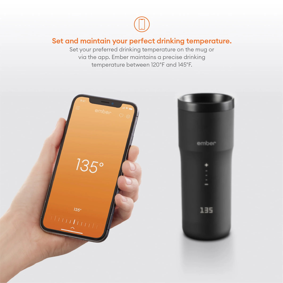 12 oz Black Temperature Control Smart Mug Z6095