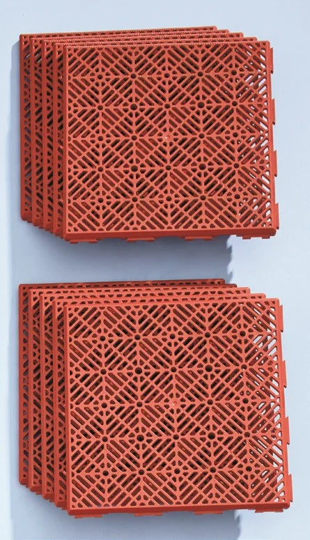 10 Pc Interlocking Patio Tiles - Terra Cotta P5639