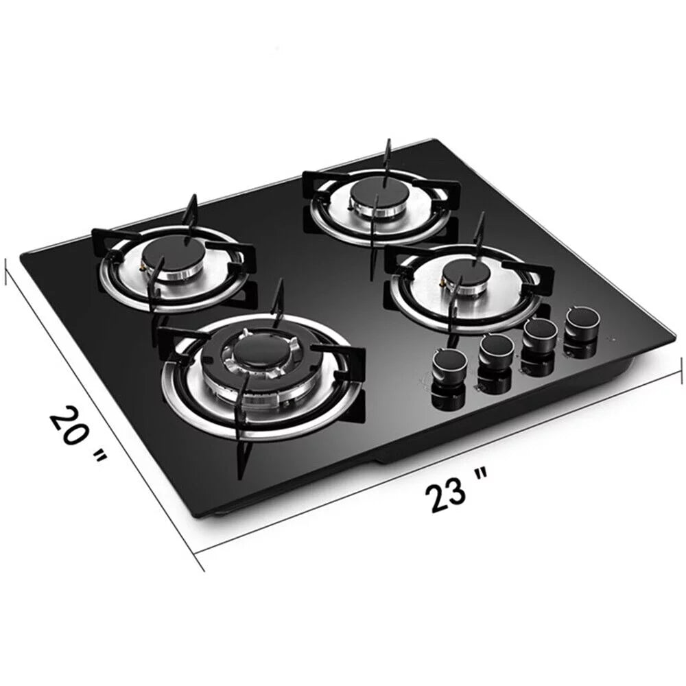 Black 4 Burners Built-In Gas Cooktop O791