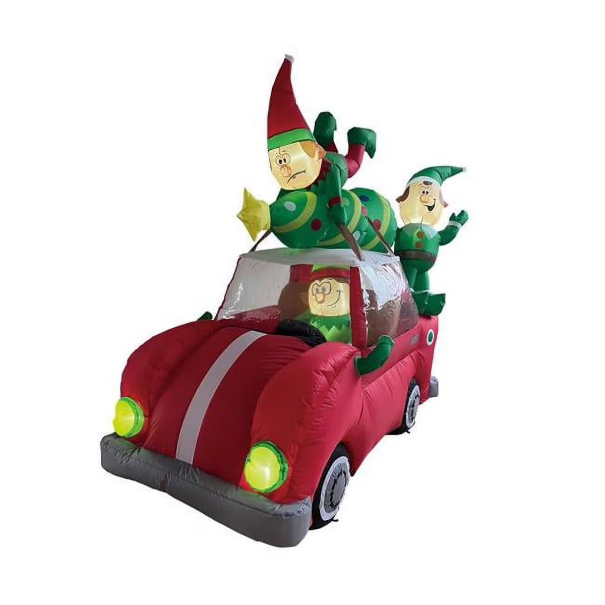 6.5 ft. Inflatable Animated Elf Christmas Tree Delivery Truck B791