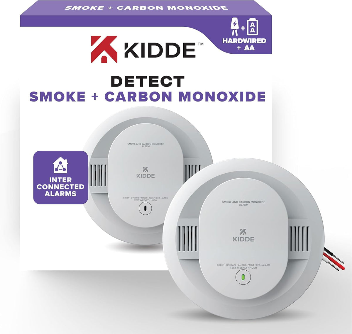 2-Pack Smoke Detectors with Battery Backup M3395