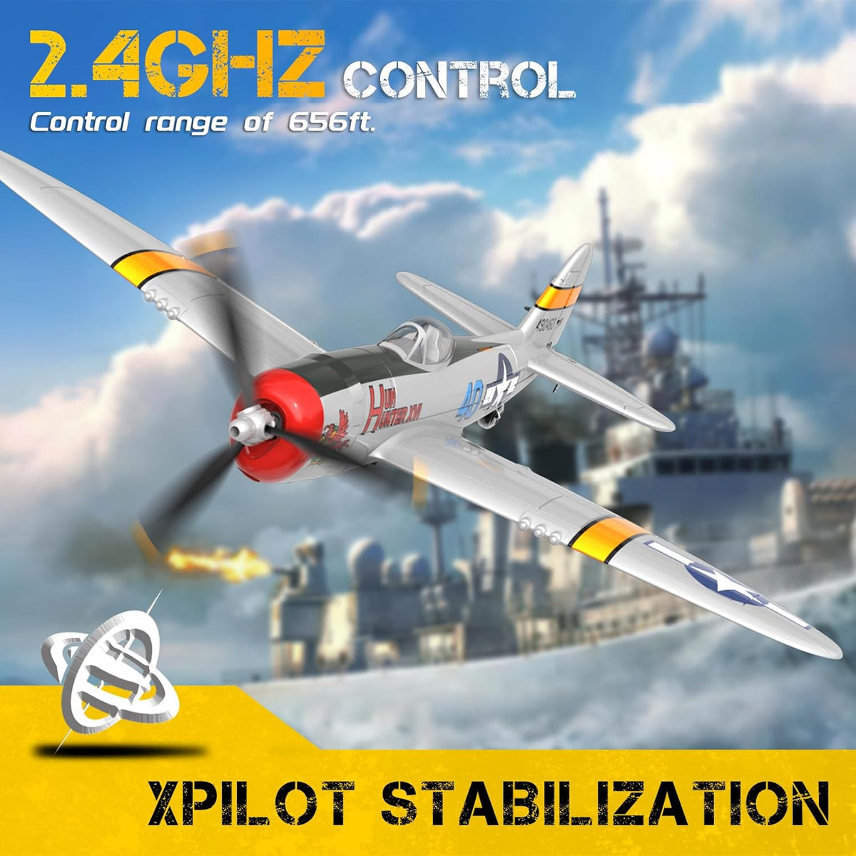 RC Plane 4CH WWII P-47 Model Remote Control Airplane RTF C96869