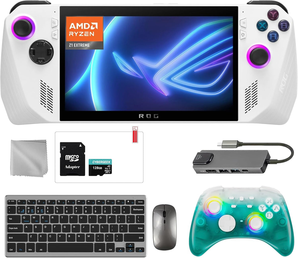 Black 7-inch 120Hz FHD 1080p Gaming Handheld with 1TB SSD O189