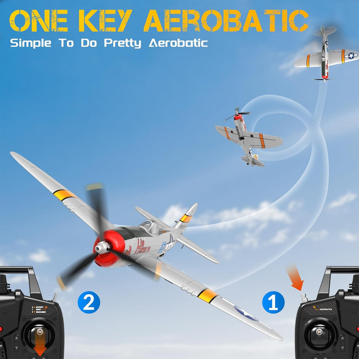 RC Plane 4CH WWII P-47 Model Remote Control Airplane RTF C96869