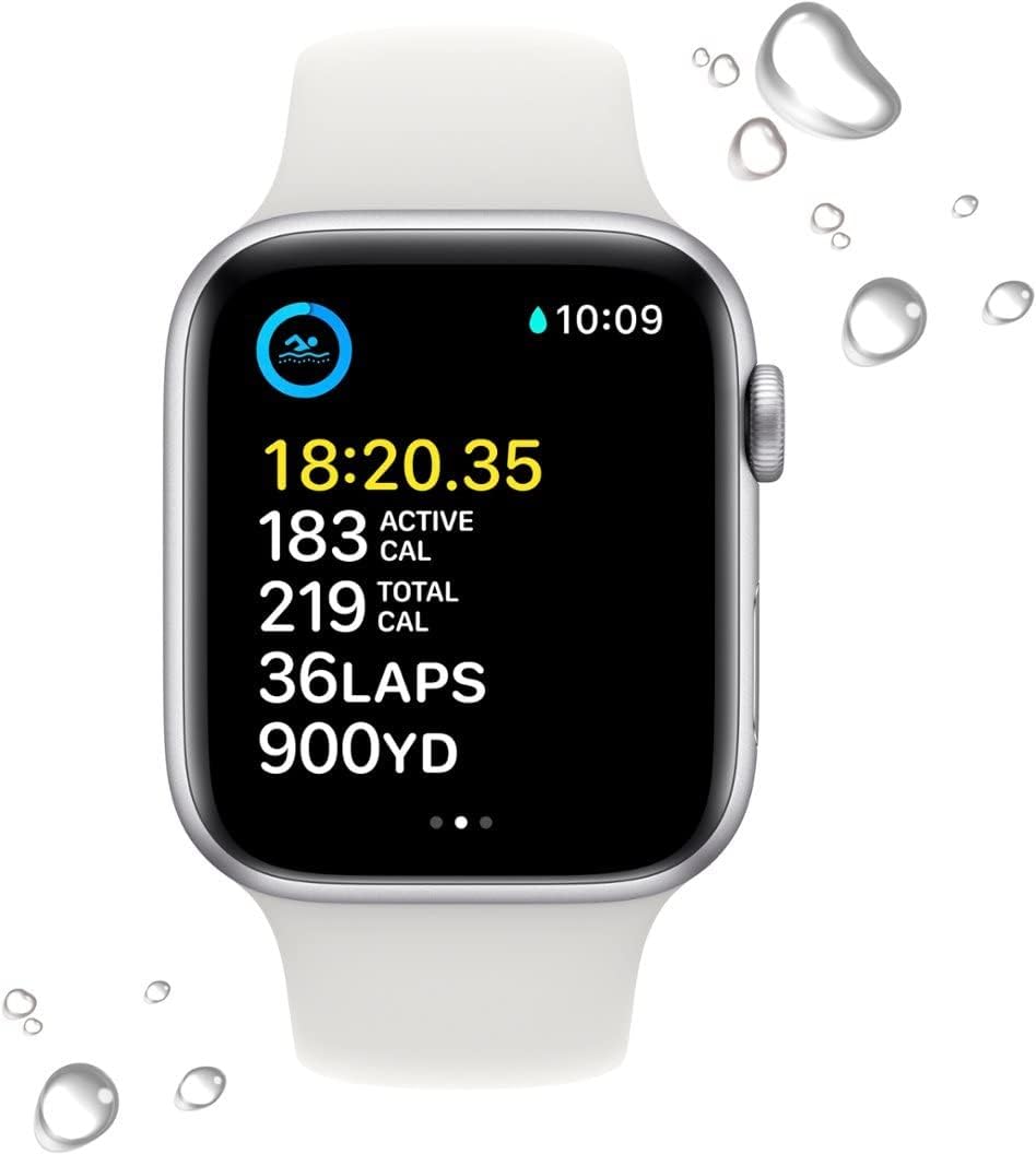 Silver Aluminum 40mm Apple Watch SE with White Sport Band L553683