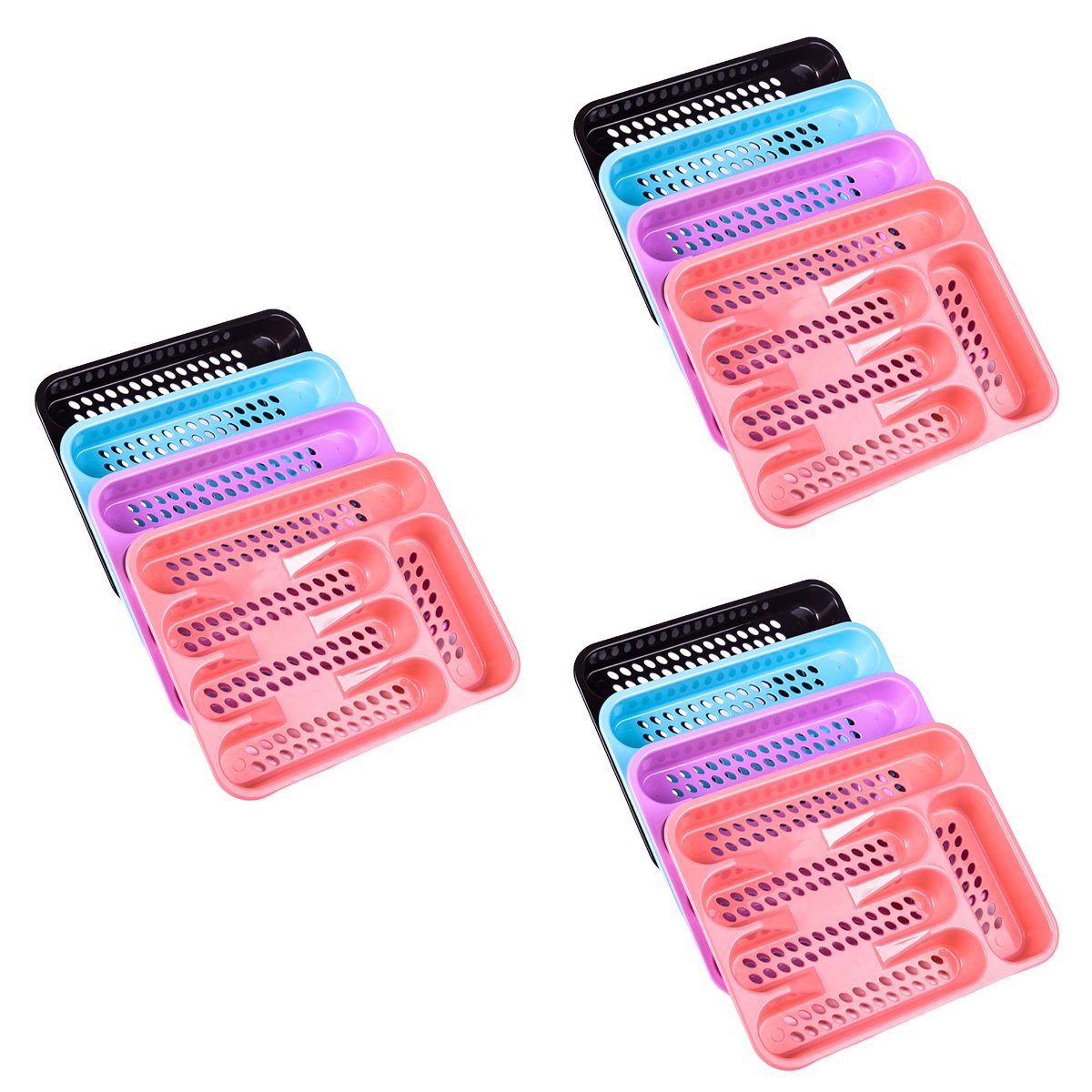 3 Count Kitchen Drawer Storage Tray with Lids Cutlery Organiser G5949