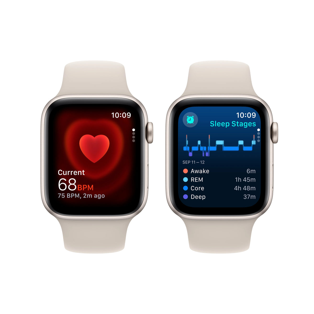 Apple Watch SE GPS 40mm Starlight Aluminum Case with Starlight Sport Band A16173