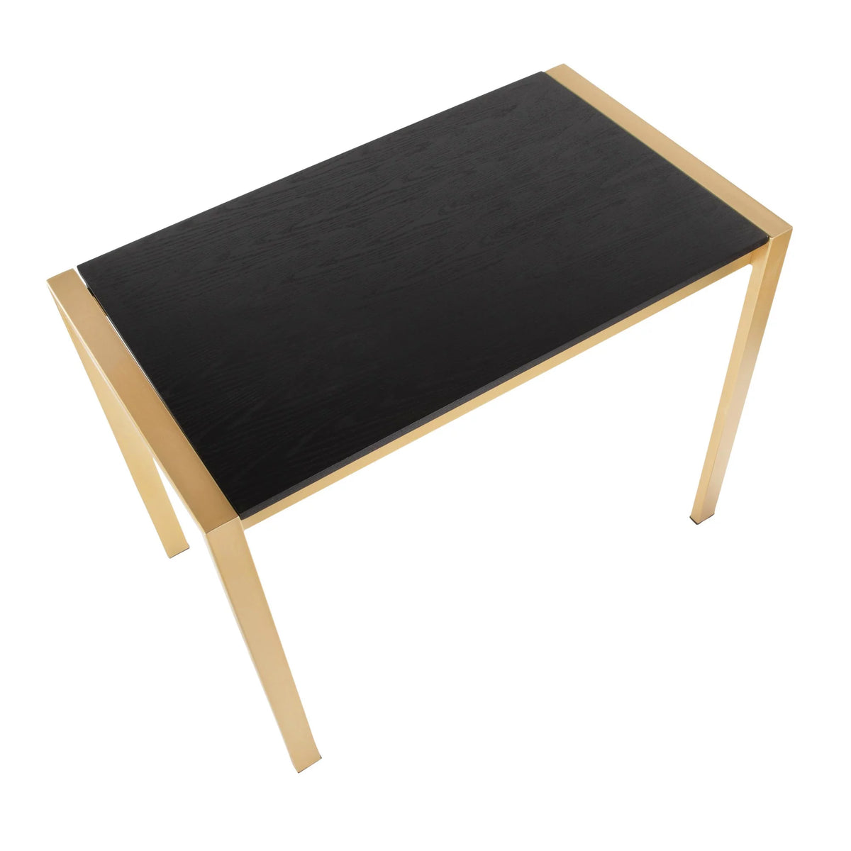 Contemporary Counter Table Gold Metal Black Wood Grain C5495