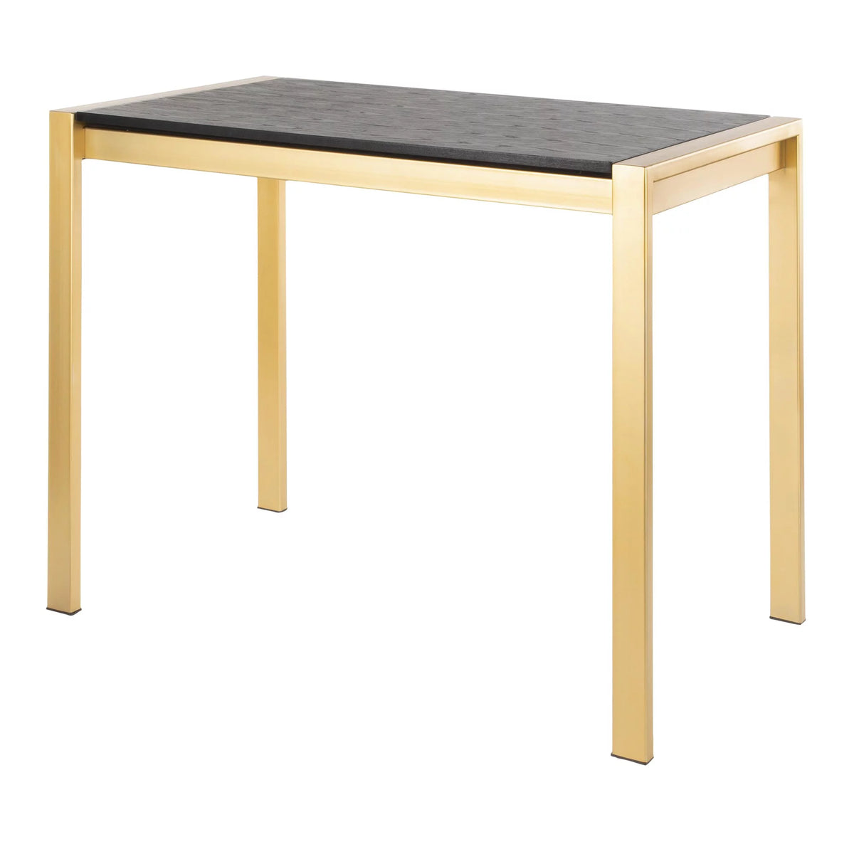 Contemporary Counter Table Gold Metal Black Wood Grain C5495