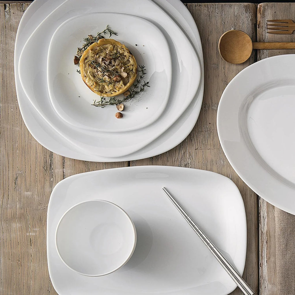 Set of 6 Tempered Opal Glass Plates W700