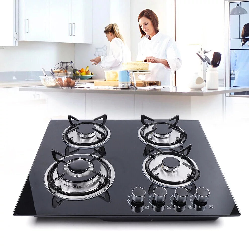 Black 4 Burners Built-In Gas Cooktop O791