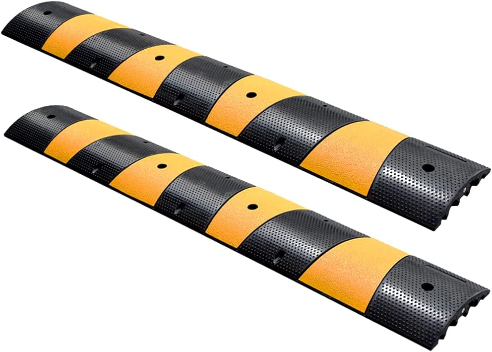 2 Channel Rubber Speed Humps with Reflective Yellow Targets, 1 Pack N266
