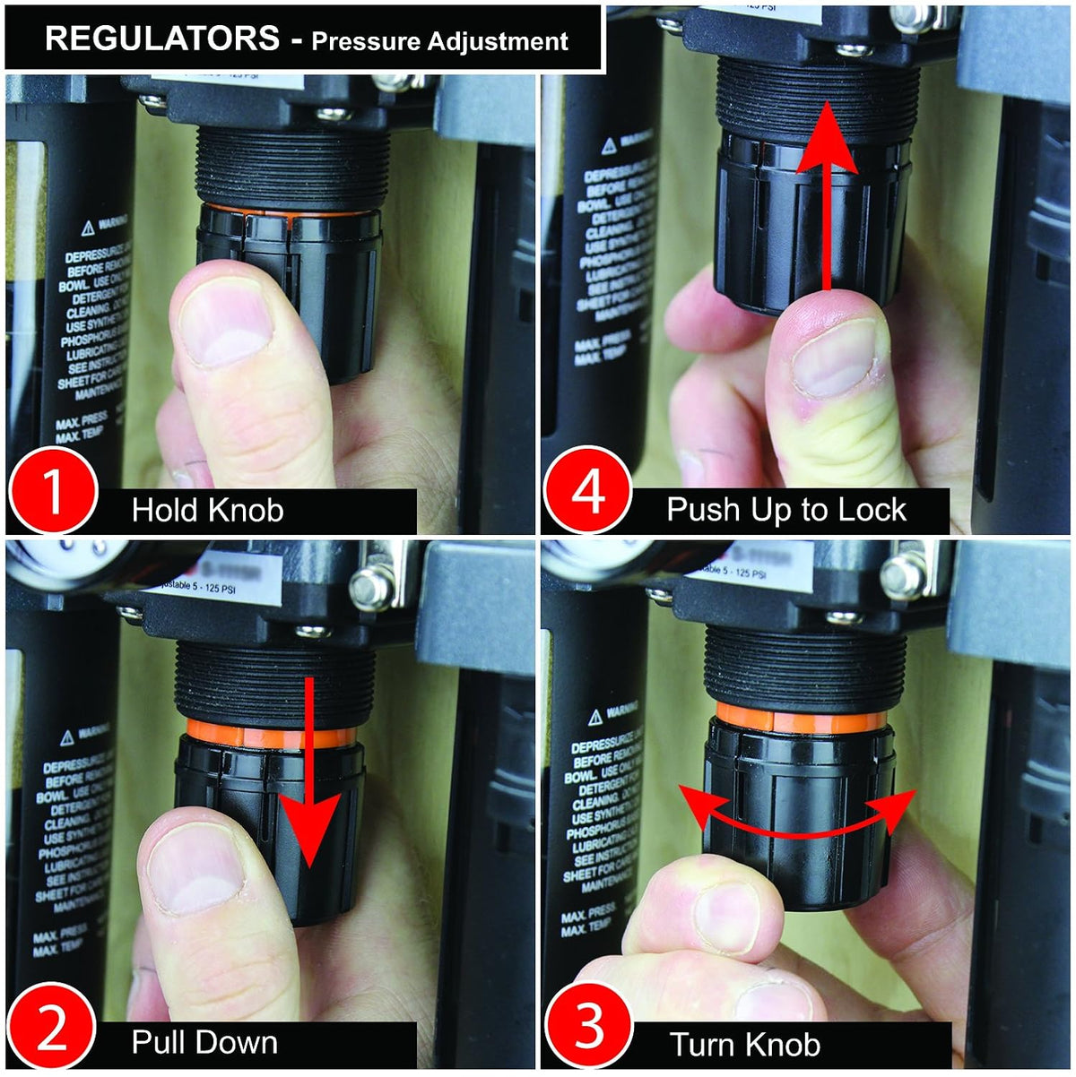 1/4 NPT Mini Polycarbonate Air Filter Regulator and Lubricator System Pack of 2 H27396