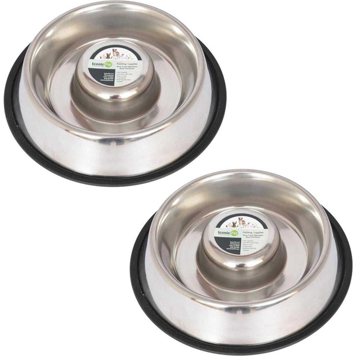 Stainless Steel Slow Feed Pet Bowl U72344